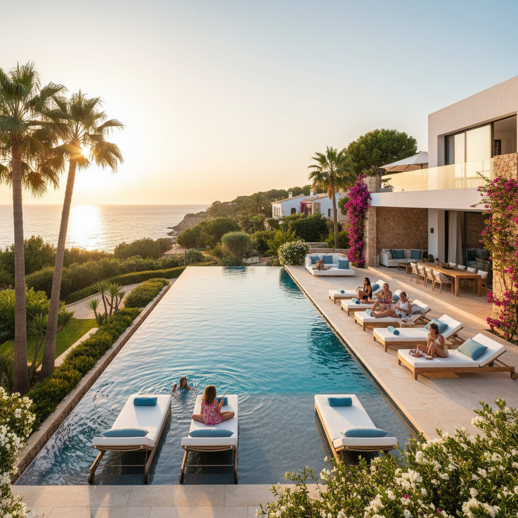 Luxury family villa in Mallorca with private pool and tropical garden