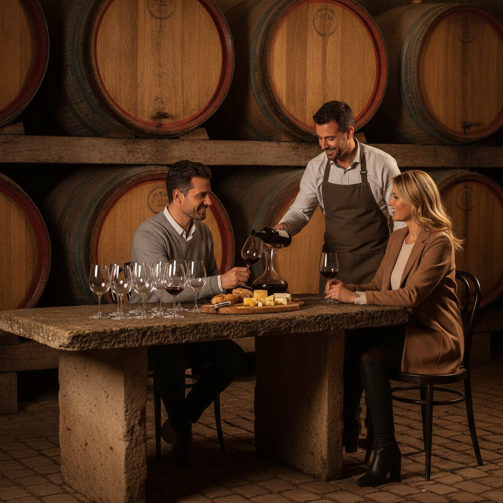 Private wine tasting in a Burgundy vineyard cellar with a personal guide